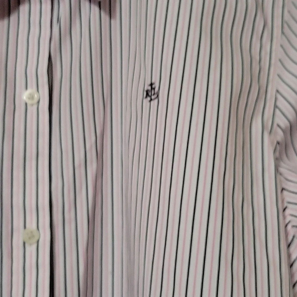 LAUREN RALPH LAUREN Classic Fit Long Sleeve Button Down‎ Striped Non-Iron XL